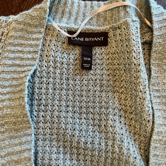Lane Bryant Cardigan Sweater Open Knit Blue Long‎ Sleeve Sz 22/24 - Picture 3 of 3